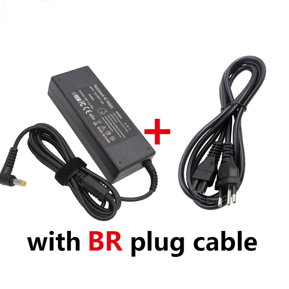 (A-With Br Plug) 19V 4.74A 90W 5.5X1.7mm Laptop Adapter Charger For Acer Aspire 5750G 5755G 7110 9300 E1-531 E1-571G M5-581G V5-571P 4925G Power 4855672904028