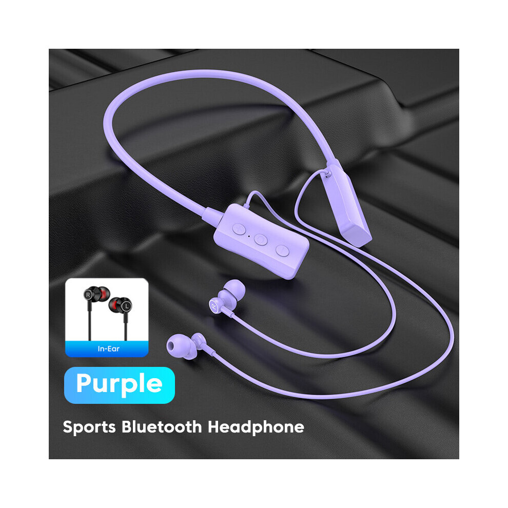 (A-Typea Earplug) Olaf New Bluetooth 5.3 Earphones Wireless Headphones Neckband Sports Headset Gamer Hifi Stereo Earbuds With Mic Support Tf Ca Purple 4851205030615