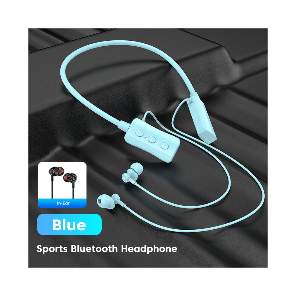 (A-Type A Earplug) Olaf New Tooth 5.3 Earphones Wireless Headphones Neckband Sports Headset Gamer Hifi Stereo Earbuds With Mic Support Tf Car Blue 4851205030578