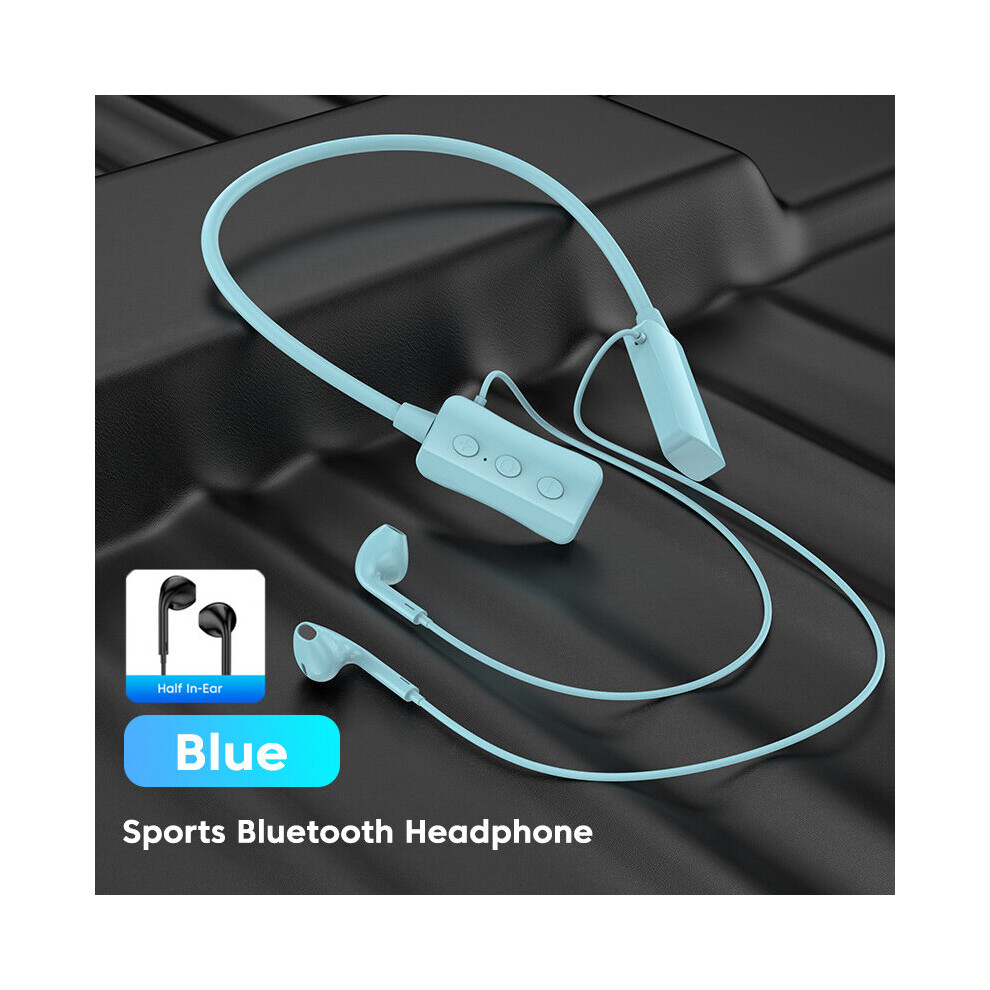 (A-Type B Earplug) Olaf New Tooth 5.3 Earphones Wireless Headphones Neckband Sports Headset Gamer Hifi Stereo Earbuds With Mic Support Tf Car Blue 4851205030585