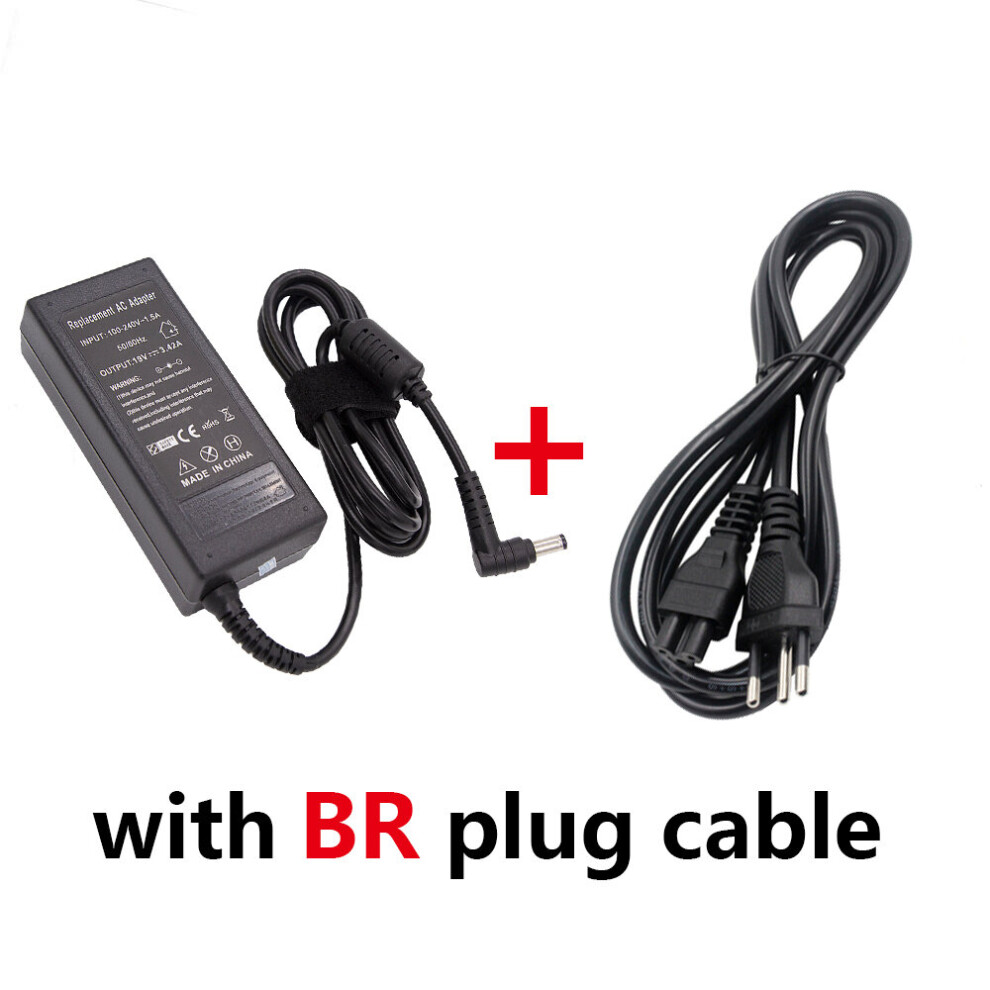 (A-With Br Plug) 19V 3.42A 65W 5.5*2.5Mm Ac Laptop Charger Adapter For Asus X550c A450c Y481c V85 A52f X450 X450l X550v X501la X551c X555 Power 4855672907210