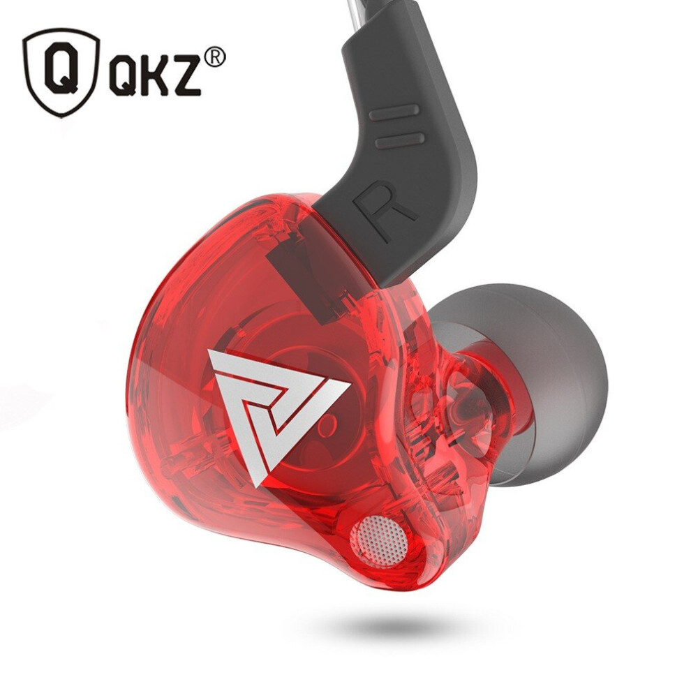 (A-) Brand New Qkz Ak6 Copper Driver Hifi Sport Headphones 3.5Mm In Ear Earphone For Running With Microphone Headset Music Earbuds Red 4851204884820