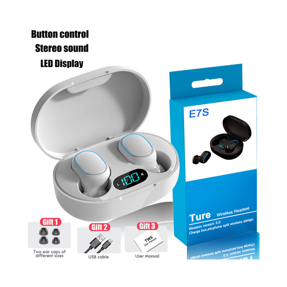 (A-01) Wireless Earphones Bluetooth-Compatiblev 5.0 Wireless Earbuds In Ear Sports Headset E7s Tws Handsfree Earphones For Mobile Phone 4851204875378