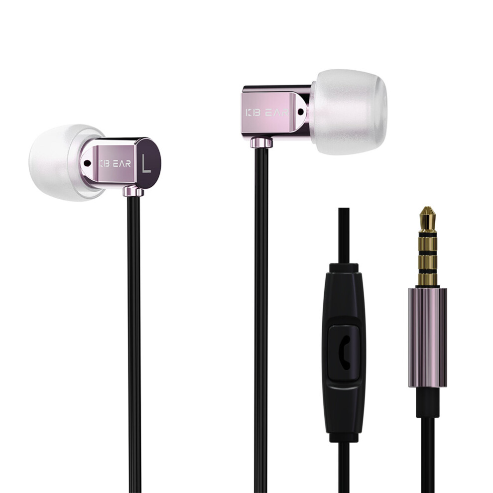 (A- With Mic) Kbear Dumpling 6Mm Composite Diaphragm Earphone Noise Cancellation In-Ear Earbud Music Sport Headset Hd Calling Pink 4851205057193