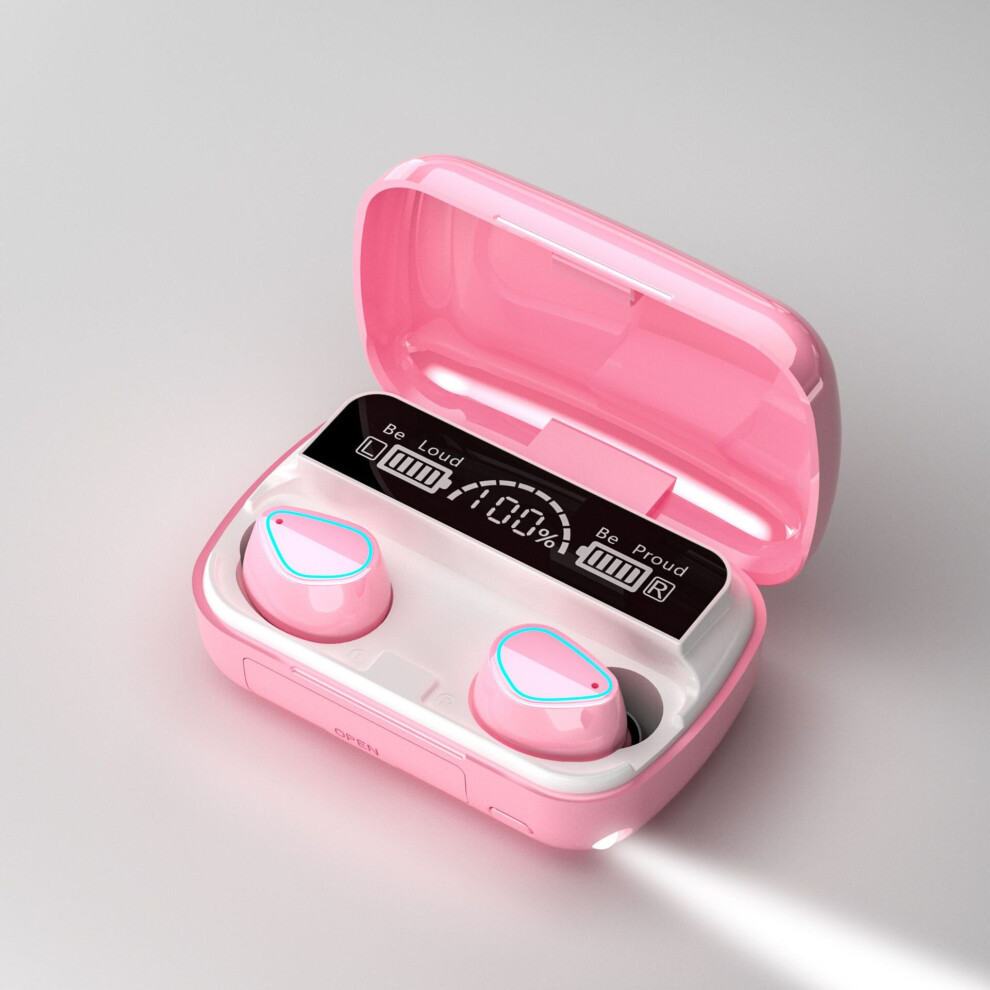 (A-) M30 Headphones Tws Bluetooth Earphones 5.2 9D Stereo With Flashlight Wireless Earbuds Waterproof Noise Reduction Headset Pink 4851205017180