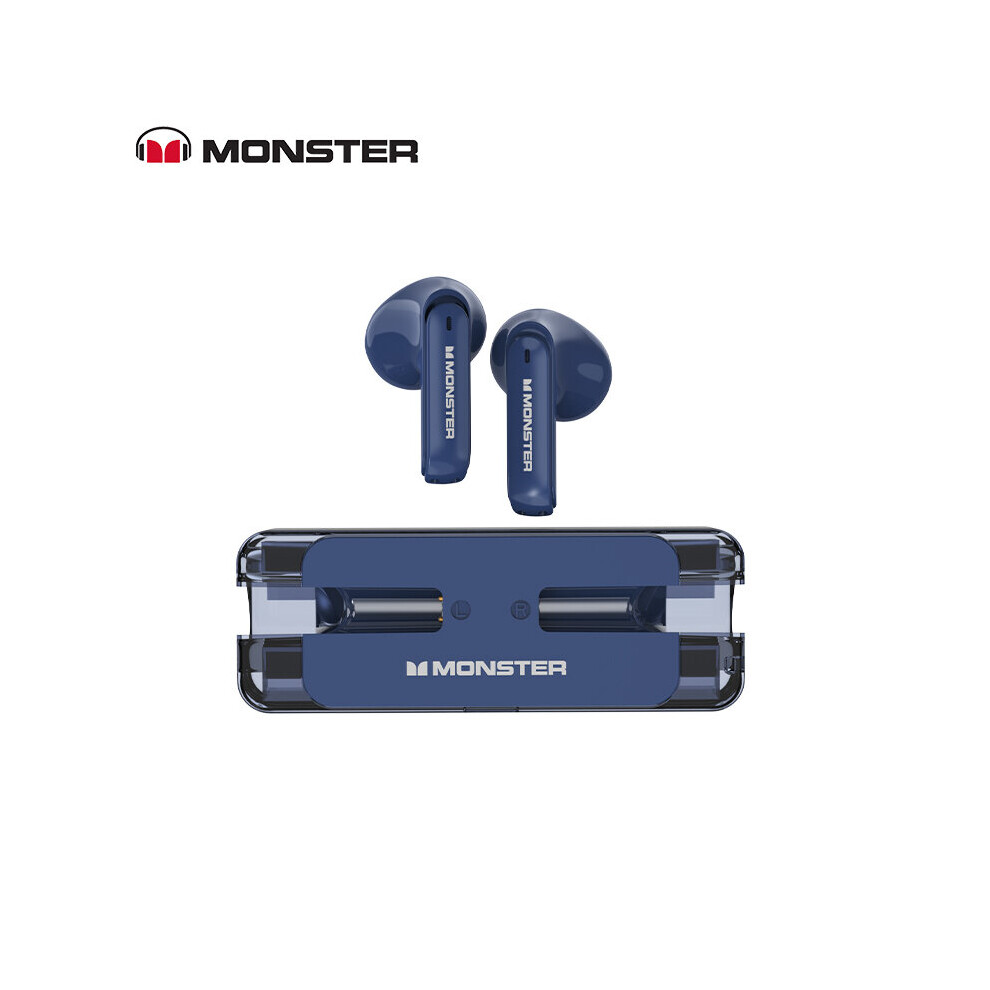 (A-) Monster Xkt08 Gaming Earphone Ture Wireless Tooth 5.3 Headphones Low Latency Noise Reduction Earbuds Headset With Mic New Blue 4851204916583