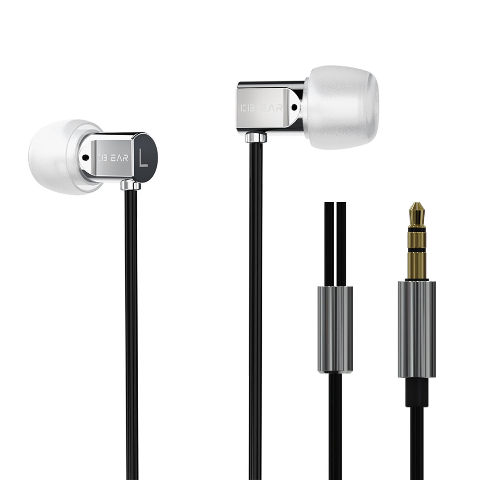 (A- No Mic) Kbear Dumpling 6Mm Composite Diaphragm Earphone Noise Cancellation In-Ear Earbud Music Sport Headset Hd Calling Silver 4851205057209