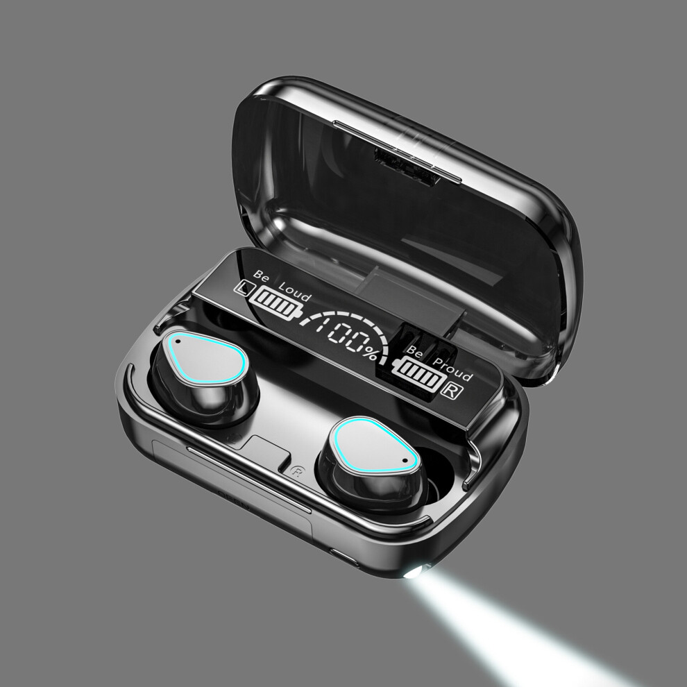 (A-) M30 Headphones Tws Bluetooth Earphones 5.2 9D Stereo With Flashlight Wireless Earbuds Waterproof Noise Reduction Headset Black 4851205017142