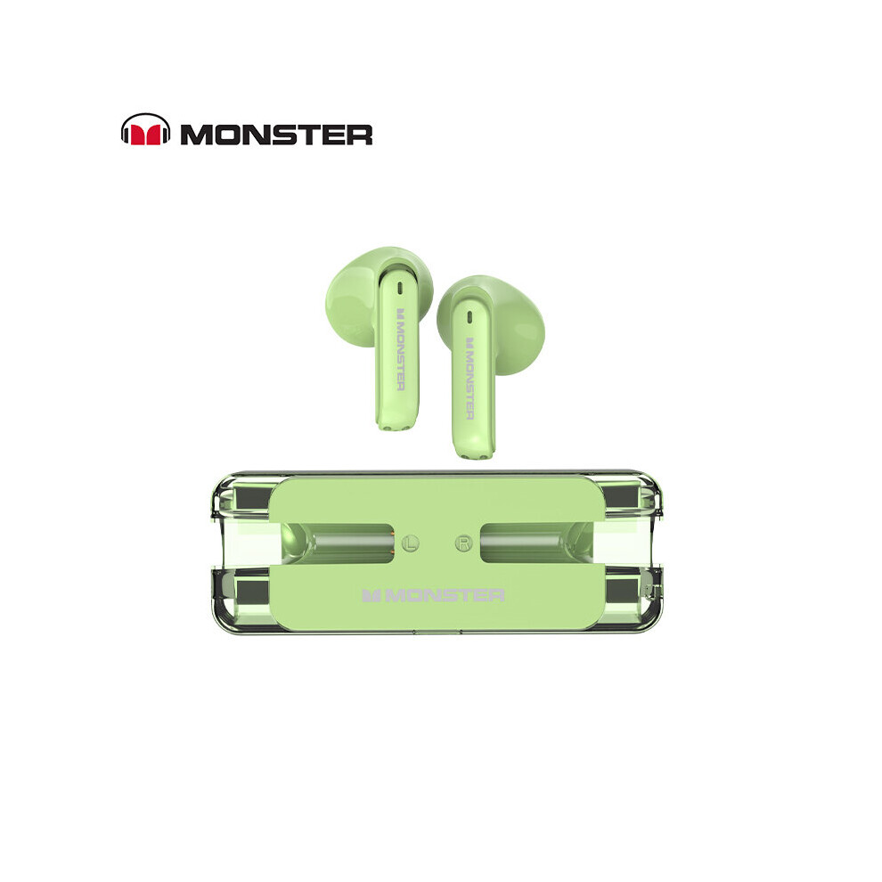 (A-) Monster Xkt08 Gaming Earphone Ture Wireless Bluetooth 5.3 Headphones Low Latency Noise Reduction Earbuds Headset With Mic New Green 4851204916590