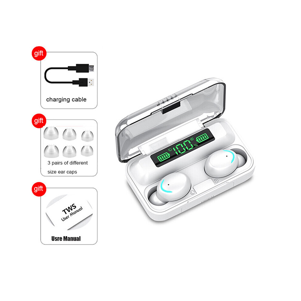 (A-F95c-) New Tws Earbuds Bluetooth 5.2 Wireless Headphones Hifi Subwoofer Touch Earphone With Mic 3500Mah Charging Case Sports Headset White 4851205013731