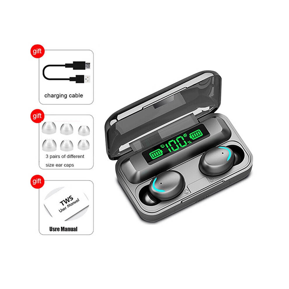 (A-F95c-) New Tws Earbuds Bluetooth 5.2 Wireless Headphones Hifi Subwoofer Touch Earphone With Mic 3500Mah Charging Case Sports Headset Black 4851205013724