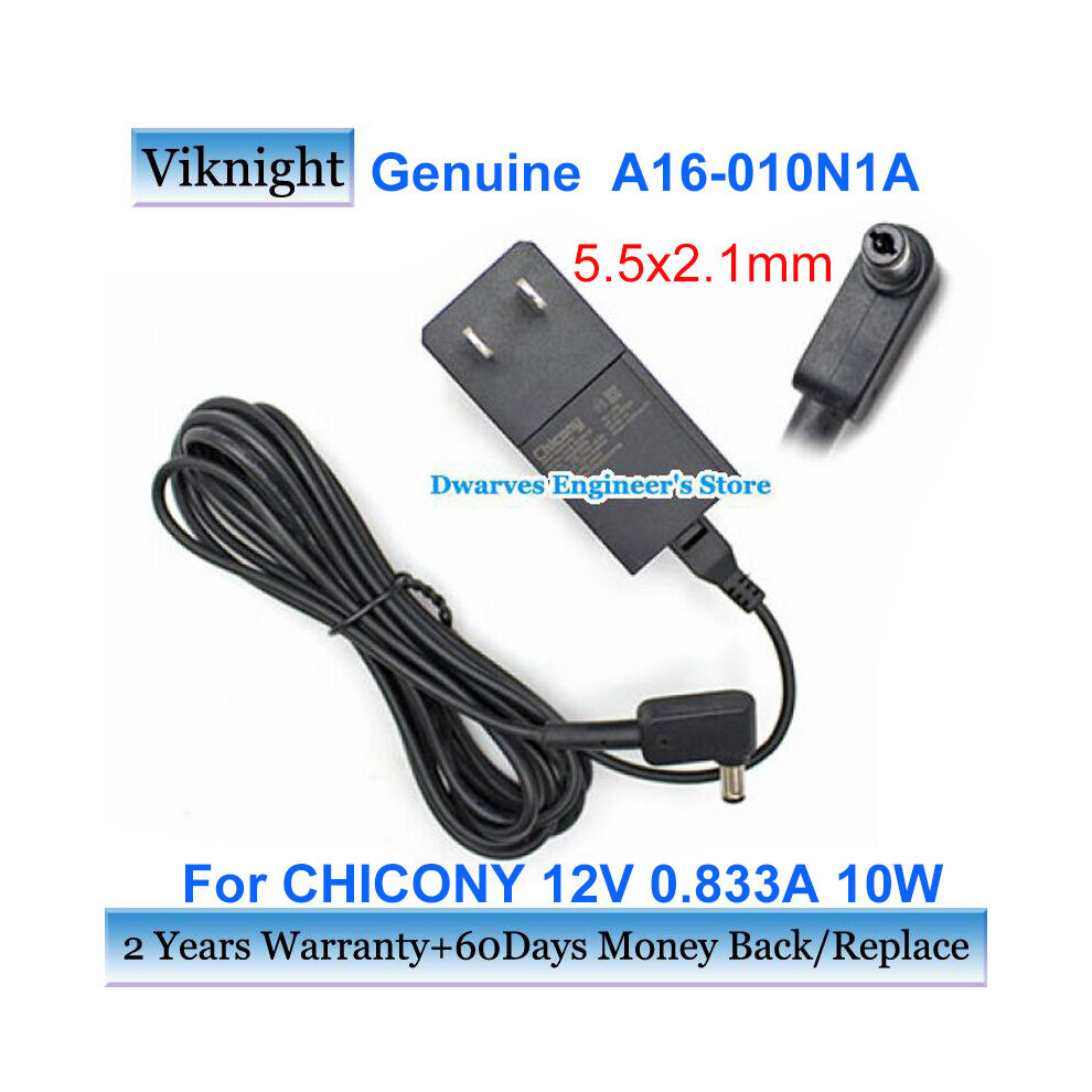 (A-12V0.833a-5.5X2.1mm) Genuine 12V 0.833A 10W Ac Adapter Chicony A16-010N1a Power Supply Us Plug A010r006l 5.5 X 2.5Mm Laptop Charger 4855672974649