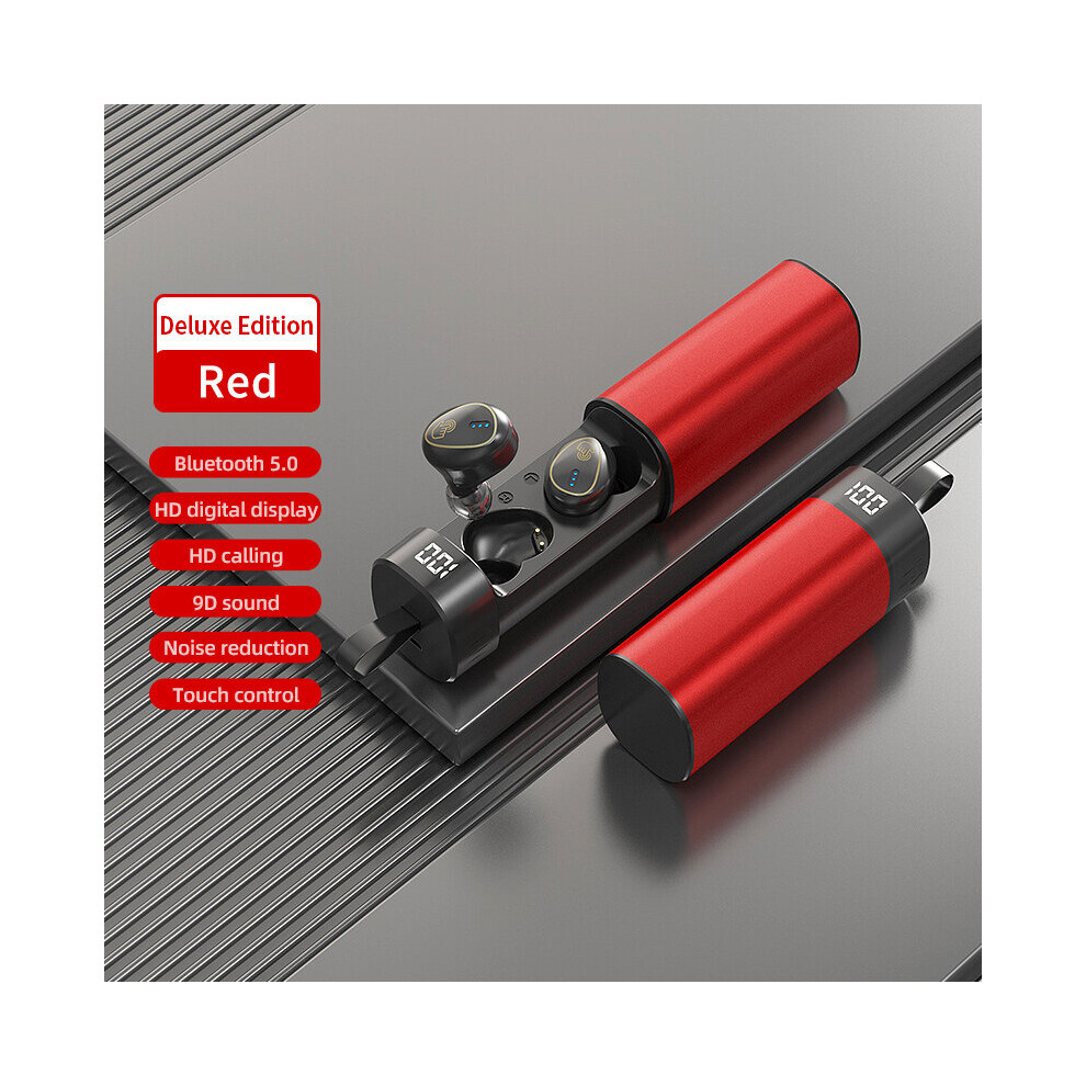 (A-) 2022 New True Wireless Earphone Noise Ucting Headset Bluetooth 5.3 Headphones Touch Control In-Ear Earbuds Red 4851205059692