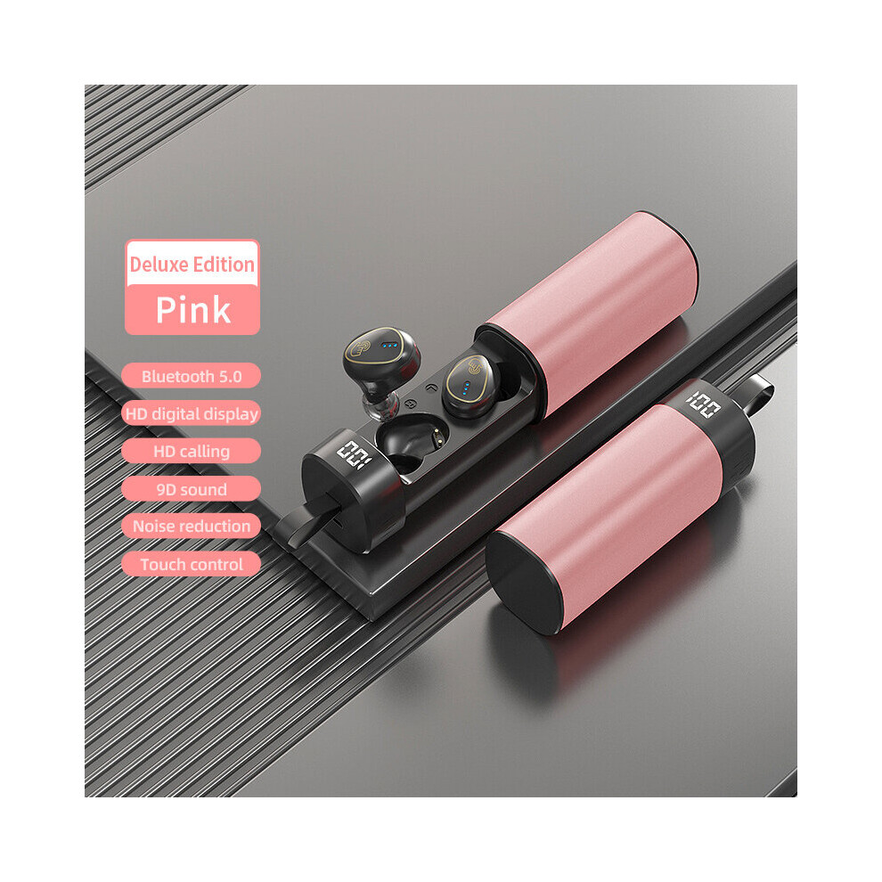 (A-) 2022 New True Wireless Earphone Noise Reducting Headset Bluetooth 5.3 Headphones Touch Control In-Ear Earbuds Pink 4851205059685