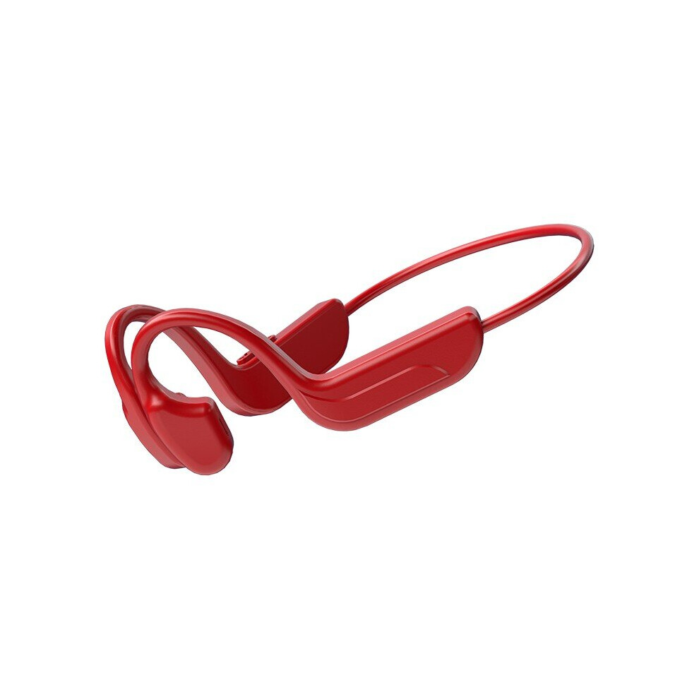 (A-) Bone Conduction Bluetooth Headset Wireless Handsfree Earphones Sports Waterproof Headphones Noise Cancelling Earbuds With Mic Red 4851204908694