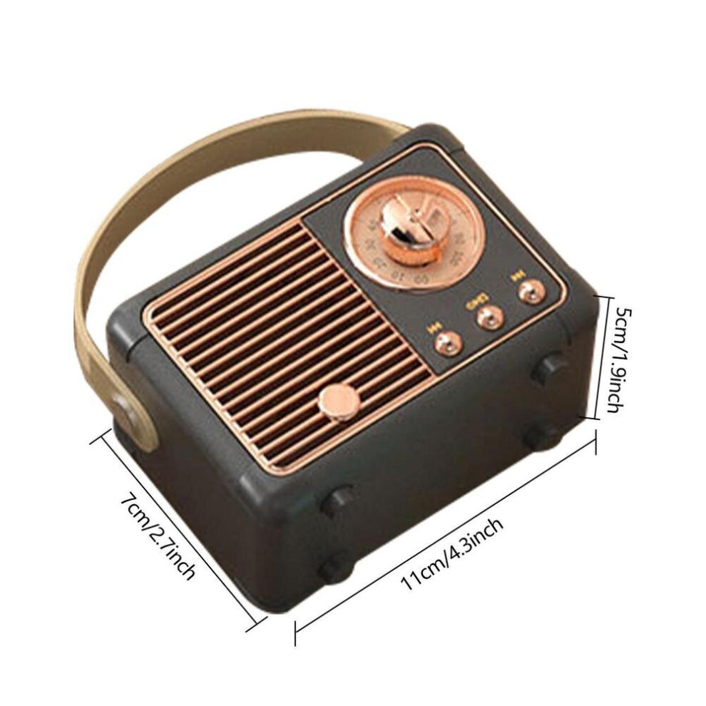 (A-) Classic Retro 5.0 -Tooth Compatible Speaker Audio Sound Stereo Portable Decorative Mini Travel Music Player Accessories Black/Blue 4854472186733
