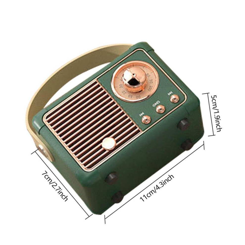 (A-) Classic Retro 5.0 -Tooth Compatible Speaker Audio Sound Stereo Portable Decorative Mini Travel Music Player Accessories Green/Blue 4854472186757