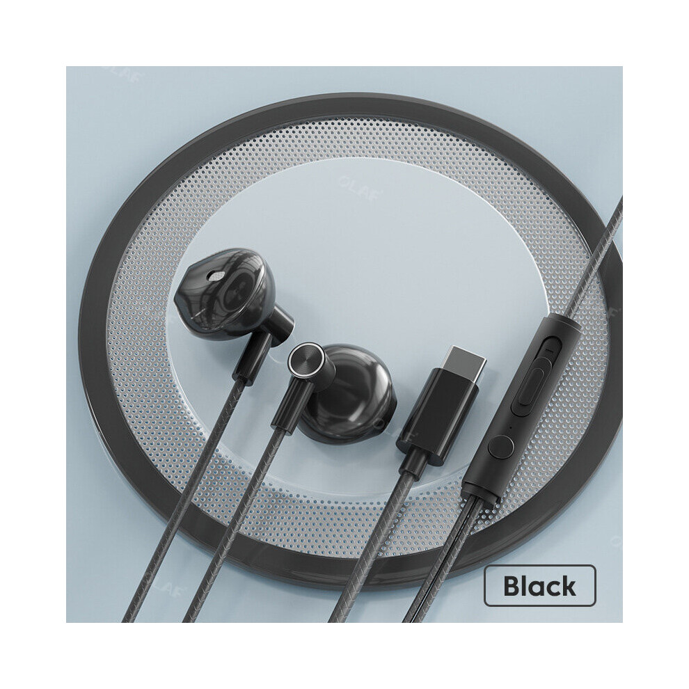 (A- Type C) 3.5Mm/Type-C Headphones Sport Music Headset 9D Surround Earphones Mic In-Ear Wired Headphones Universal Earbud Earphone With Mic Black 4851204942933