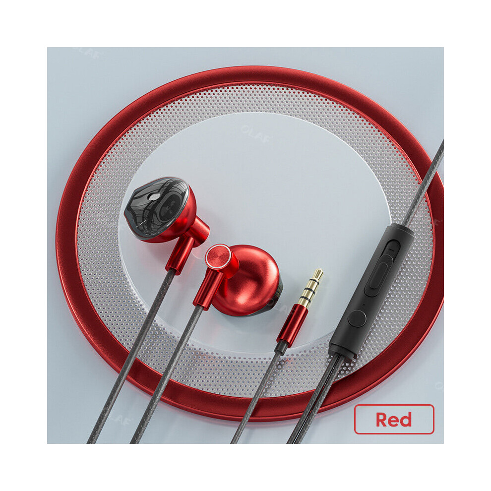 (A- 3.5Mm) 3.5Mm/Type-C Headphones Sport Music Headset 9D Surround Earphones Mic In-Ear Wi Headphones Universal Earbud Earphone With Mic Red 4851204942988