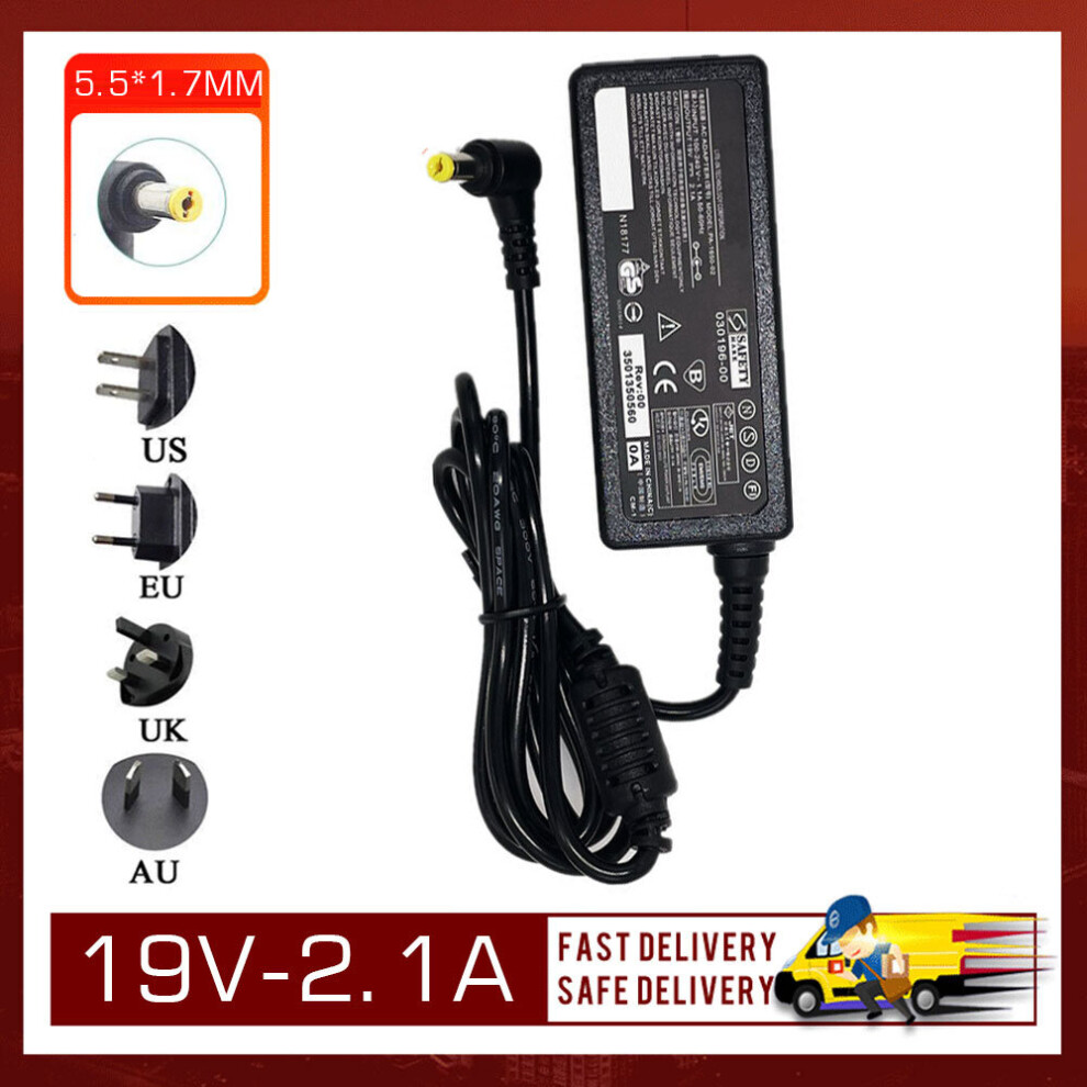 (A-) New 19V 2.1A 40W 5.5*1.7Mm Ac Power Adapter Compatible For Acer Laptop Netbook Charger 4855672967047
