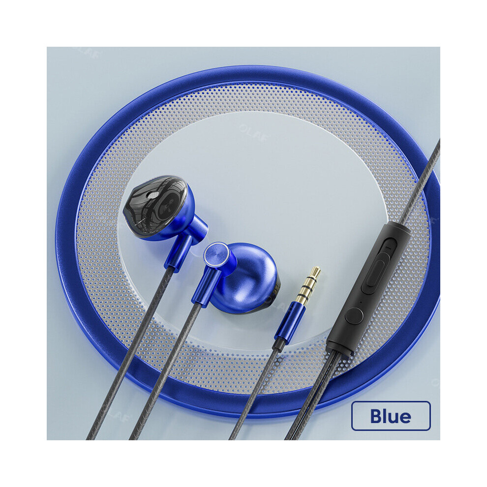 (A- 3.5Mm) 3.5Mm/Type-C Headphones Sport Music Headset 9D Surround Earphones Mic In-Ear Wired Headphones Universal Earbud Earphone With Mic Blue 4851204942940