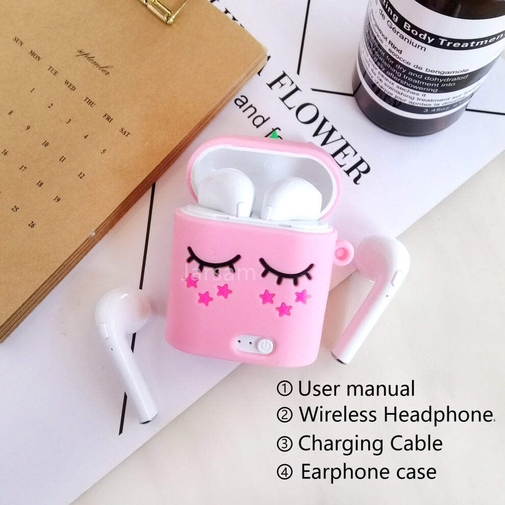 (A-Pinkhorse) Cartoon Headphones Bluetooth 5.0 Earphones Wireless Headsets Stereo Bass Earbuds In-Ear Sport Waterproof Headphone 4851204928418