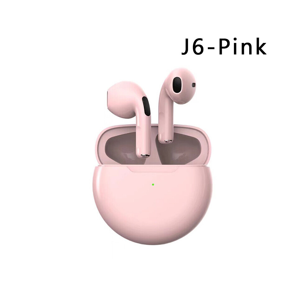 (A-J6-) Tws Air Pro 6 Earphone Bluetooth Headphones With Mic 9D Stereo Hifi Earbuds For Iphone Ios Android Wireless Bluetooth Headset Pink 4851204950631