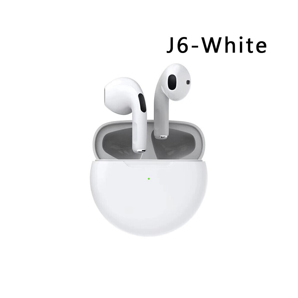 (A-J6-) Tws Air Pro 6 Earphone Bluetooth Headphones With Mic 9D Stereo Hifi Earbuds For Iphone Ios Android Wireless Bluetooth Headset White 4851204950648