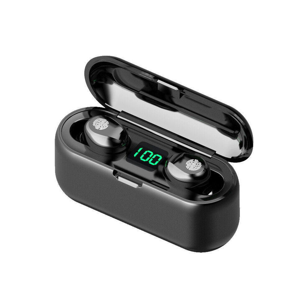 (A-) Tws F9 Fone Bluetooth 5.0 Earphones Wireless Headphones With Microphone In-Ear Sport Waterproof Headset 9D Hifi Stereo Earbuds Black 4851205030455