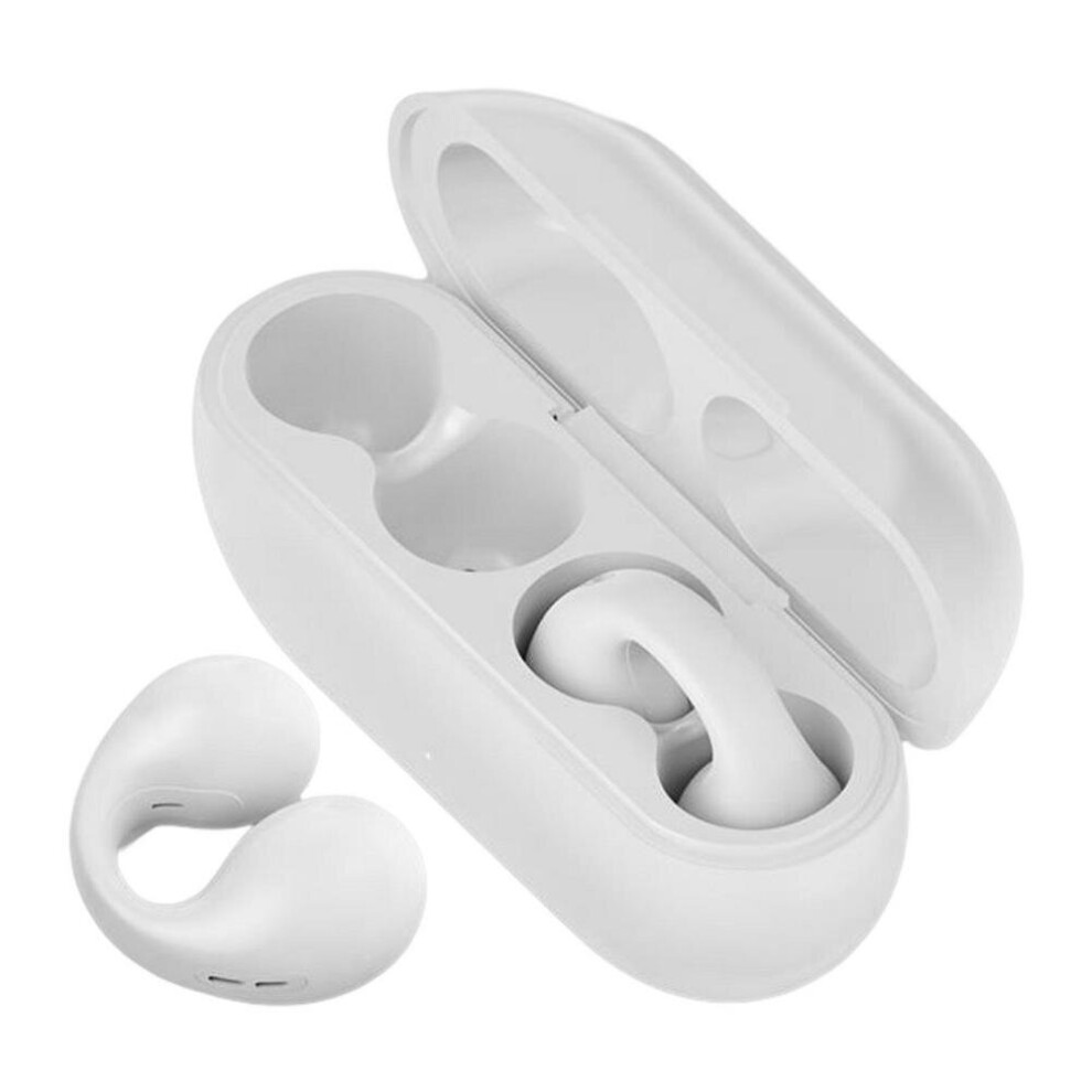(A-) Open Ear Headphones Ear Clip Bone Conduction Earphones 5.3 Touch Control Earbuds Ipx4 Waterproof Stereo Earphones Built-In Mic White 4851205022801