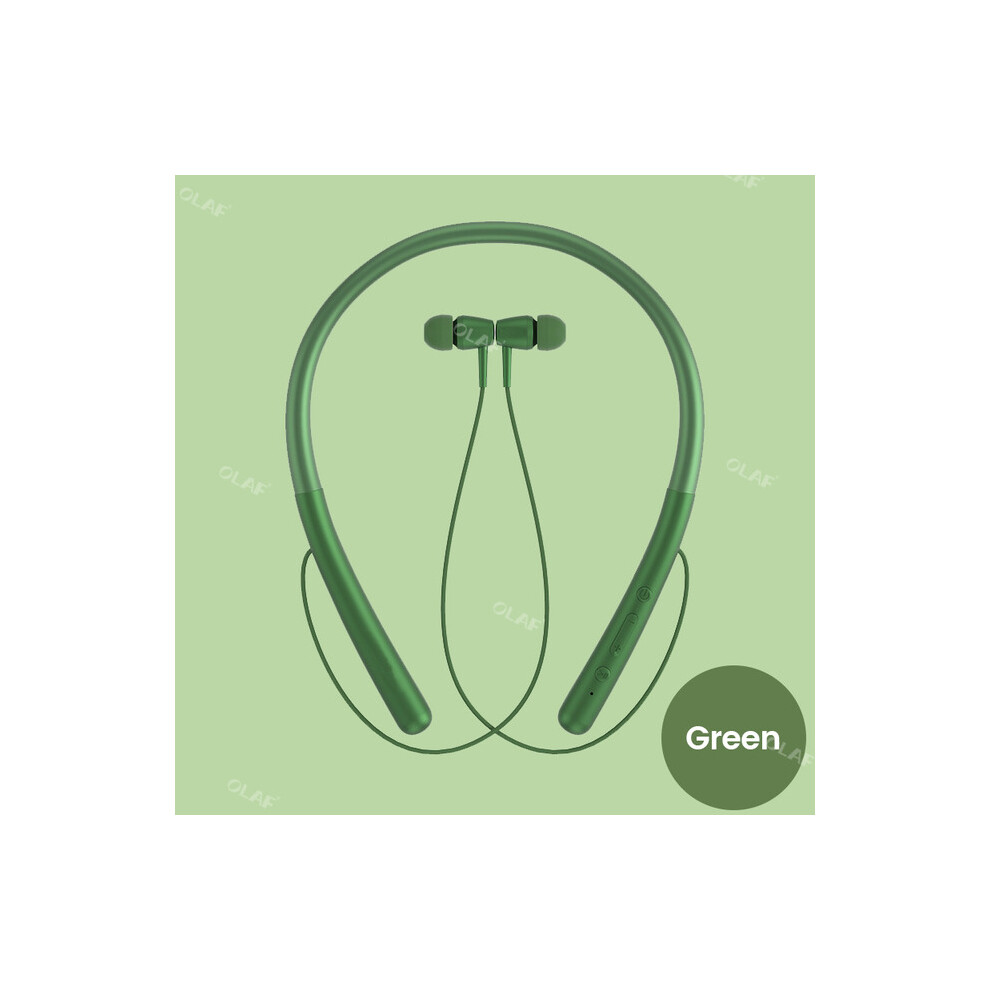 (A-R12 ) Olaf Neckband Magnetic Wireless Earphones Bluetooth 5.0 Sports Running Earbuds With Mic Waterproof Tws Headphones Music Headset Green 4851205008263