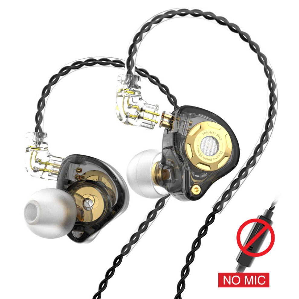 (A- No Mic) Trn Mt1 Pro Hi-Fi 1Dd Dynamic In-Ear Earphone Drive Hifi Bass Metal Monitor Running Sport Headphone For Xiaomi/Huawei/Iphone Black 4851204907635