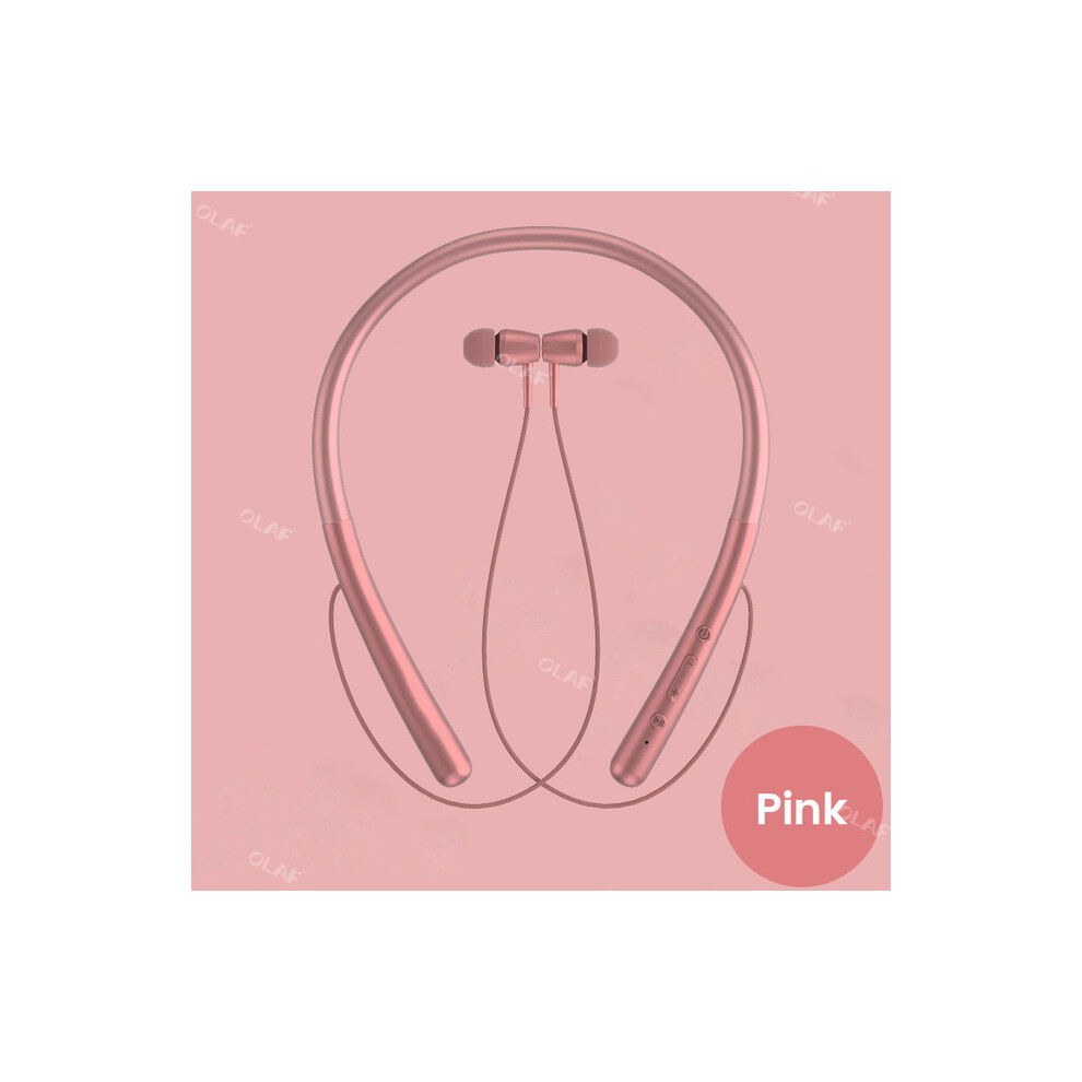 (A-R12 ) Olaf Neckband Magnetic Wireless Earphones Bluetooth 5.0 Sports Running Earbuds With Mic Waterproof Tws Headphones Music Headset Pink 4851205008270