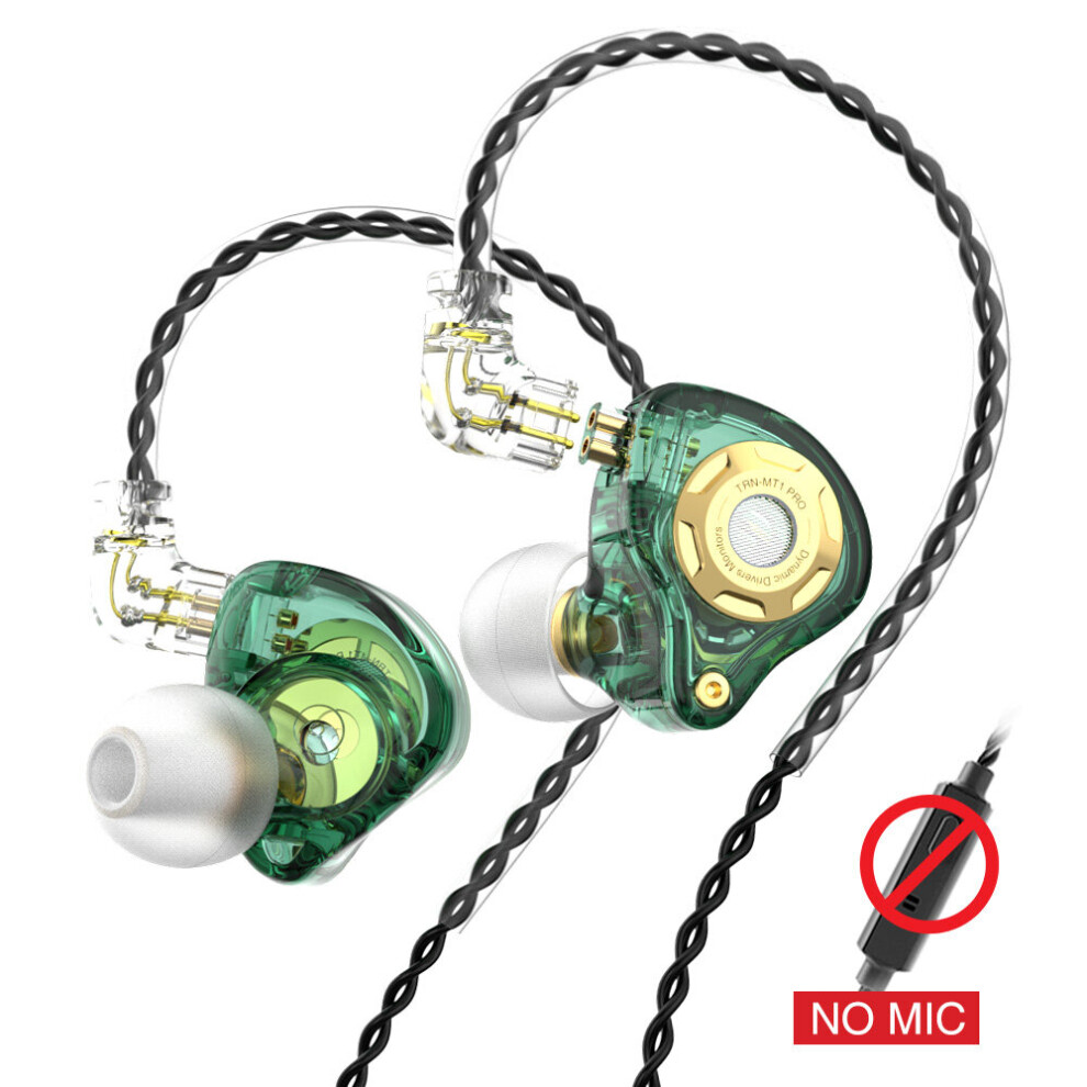 (A- No Mic) Trn Mt1 Pro Hi-Fi 1Dd Dynamic In-Ear Earphone Drive Hifi Bass Metal Monitor Running Sport Headphone For Xiaomi/Huawei/Iphone Green 4851204907666