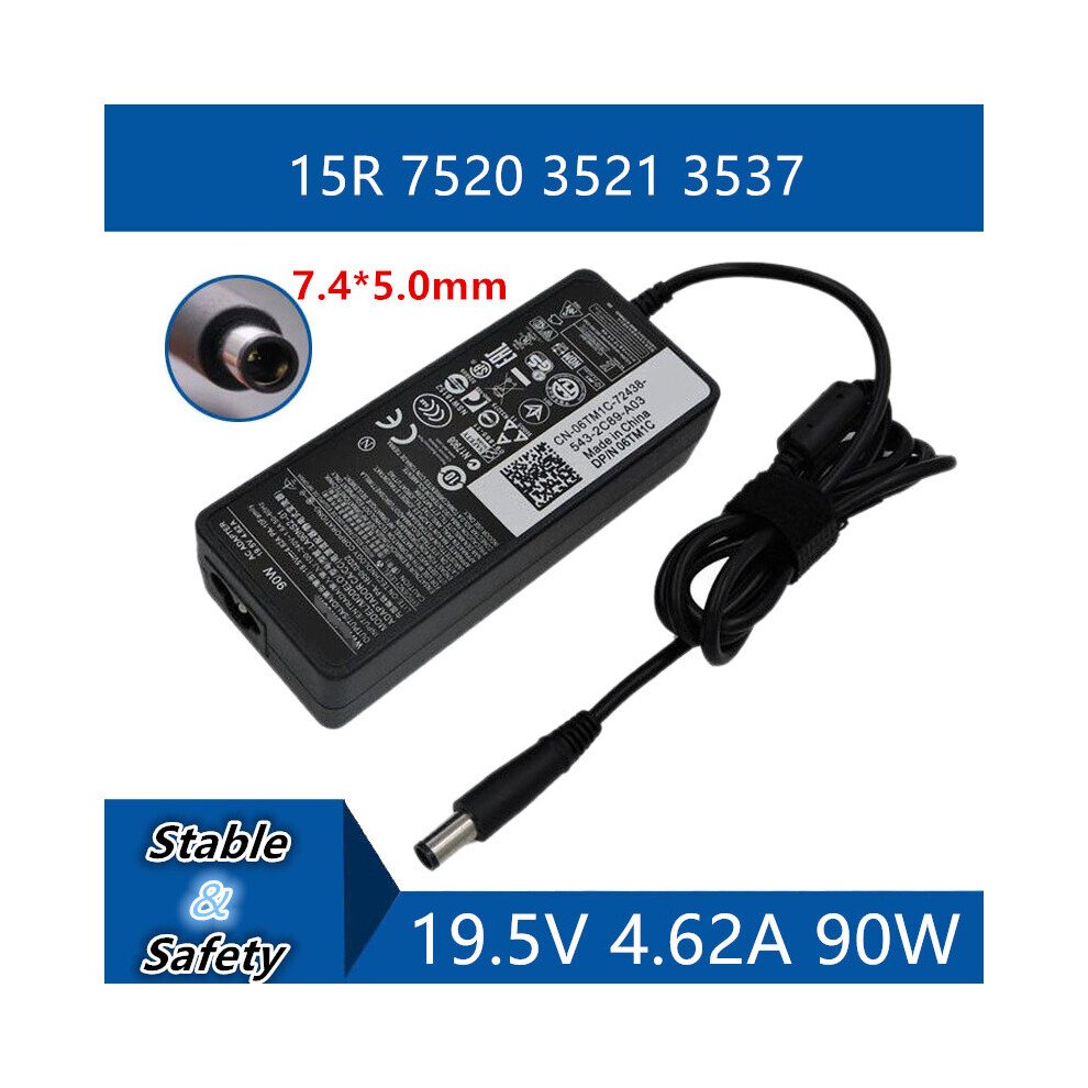 (A-) New 19.5V 4.62A 7.4*5.0Mm Universal Laptop Adapter Charger For Dell Inspiron 15R 7520 3521 3537 Dc Jack Power Adapter 4855672942143