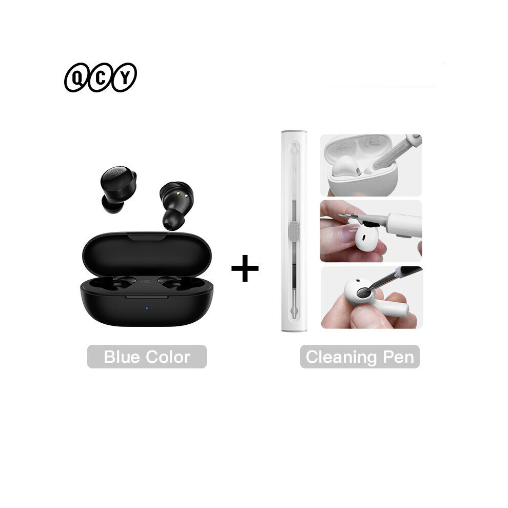 (A- With Pen) Qcy T17 Earphone Bluetooth True Wireless Earbuds Bt5.1 Hifi Headphone Touch Control Low Latency Mode Enc Earbud Long Standby 26H Black 4851204870373
