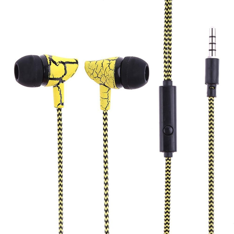 (A-) 3.5Mm Wired Earphones Bass Stereo Earbuds Gym Sports Headphones With Mic Stereo Headset For Iphone Samsung Xiaomi Huawei Pc Yellow 4851204978765