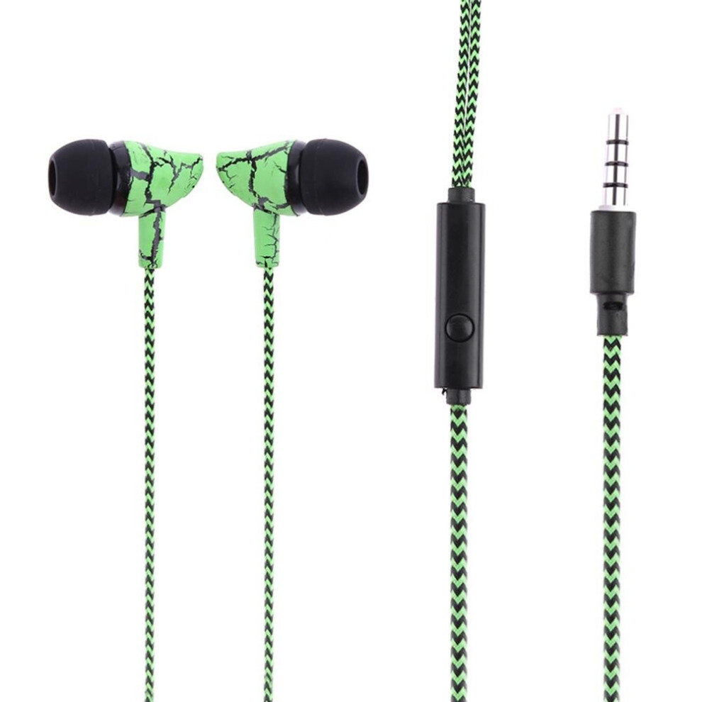 (A-) 3.5Mm Wired Earphones Bass Stereo Earbuds Gym Sports Headphones With Mic Stereo Headset For Iphone Samsung Xiaomi Huawei Pc Green 4851204978734