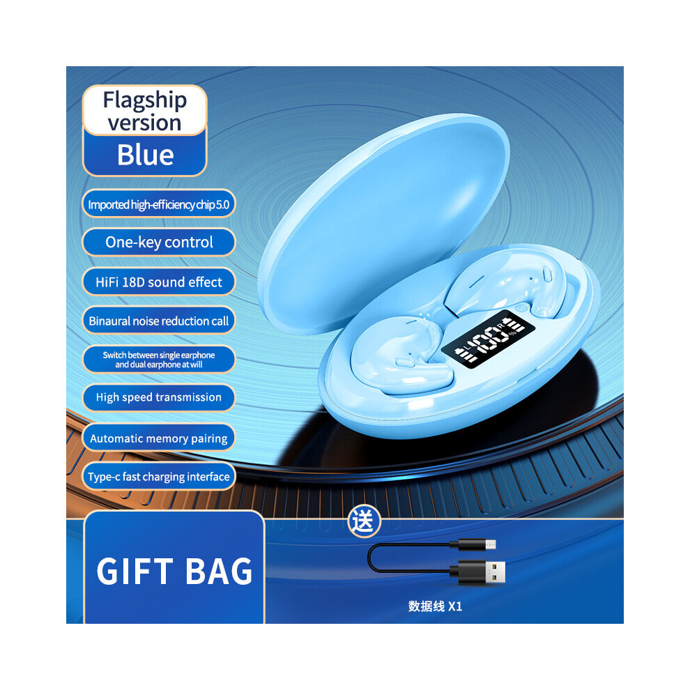(A-) Kingstar Tws Tooth 5.1 Earphones Wireless Headphones Stereo Noise Reduction Earbuds With Mic Gaming Headset Long Stanbdy Blue 4851204983547