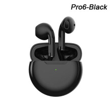 (a-Black Headphones) Air Pro 6 TWS Wireless Headphones with Mic Fone Bluetooth Earphones Sport Earbuds Pro6 J6 Headset for Apple iPhone Xiaomi Huawei