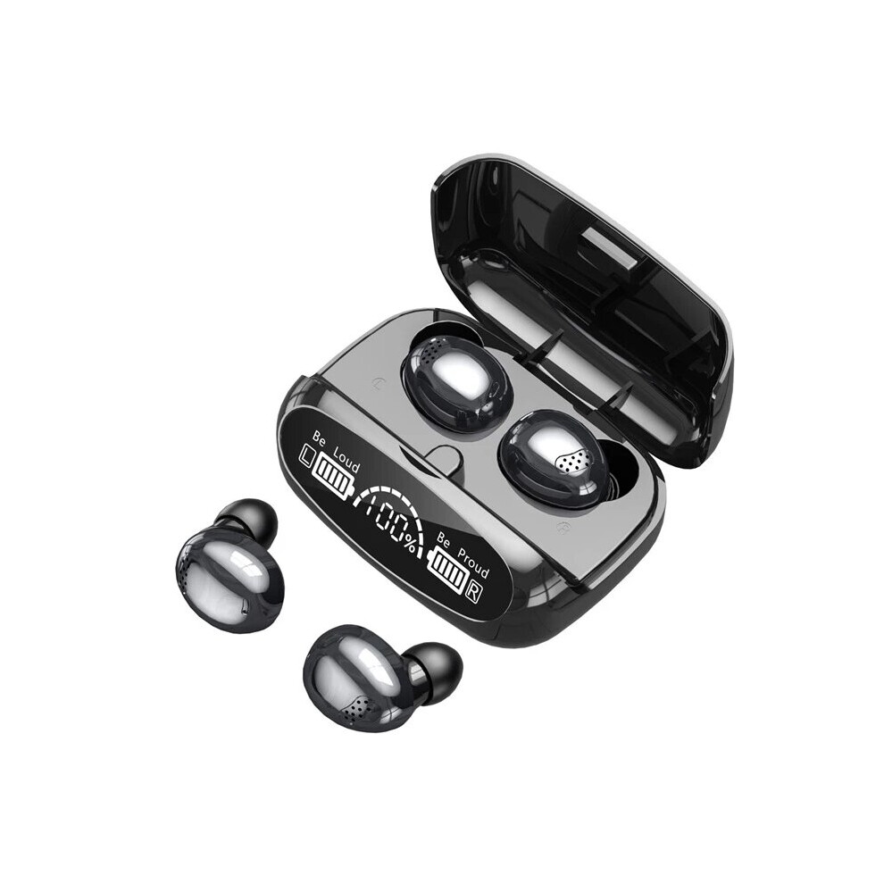(A-) New Wireless Headphones Stereo Sport Touch Headset Tws Bluetooth V5.1 Earphones Women Earbuds With Microphone Power Bank 2000Mah Black 4853106761773