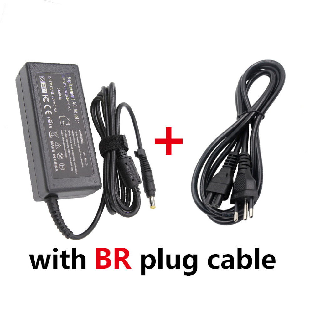 (A-With Br Plug) 18.5V 3.5A 65W 4.8*1.7Mm Adapter Charger For Hp 430 4330S 4415S 4230S 4410S 4311S Dv1000 Dv1003 Dv1004 Dv170 Laptop Powersupply 4855672942037