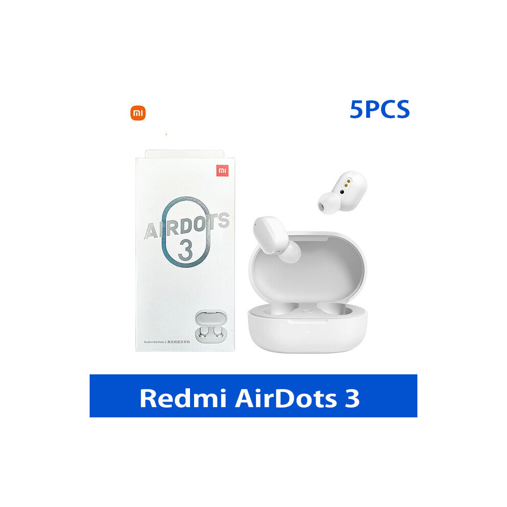 (A-5Pcs ) Wholesale Xiaomi Redmi Airdots 3 Tws Wireless Earphone Bluetooth 5.2 Headphones In-Ear Stereo Bass Headset Ture Wireless Earbuds White 4851204957104