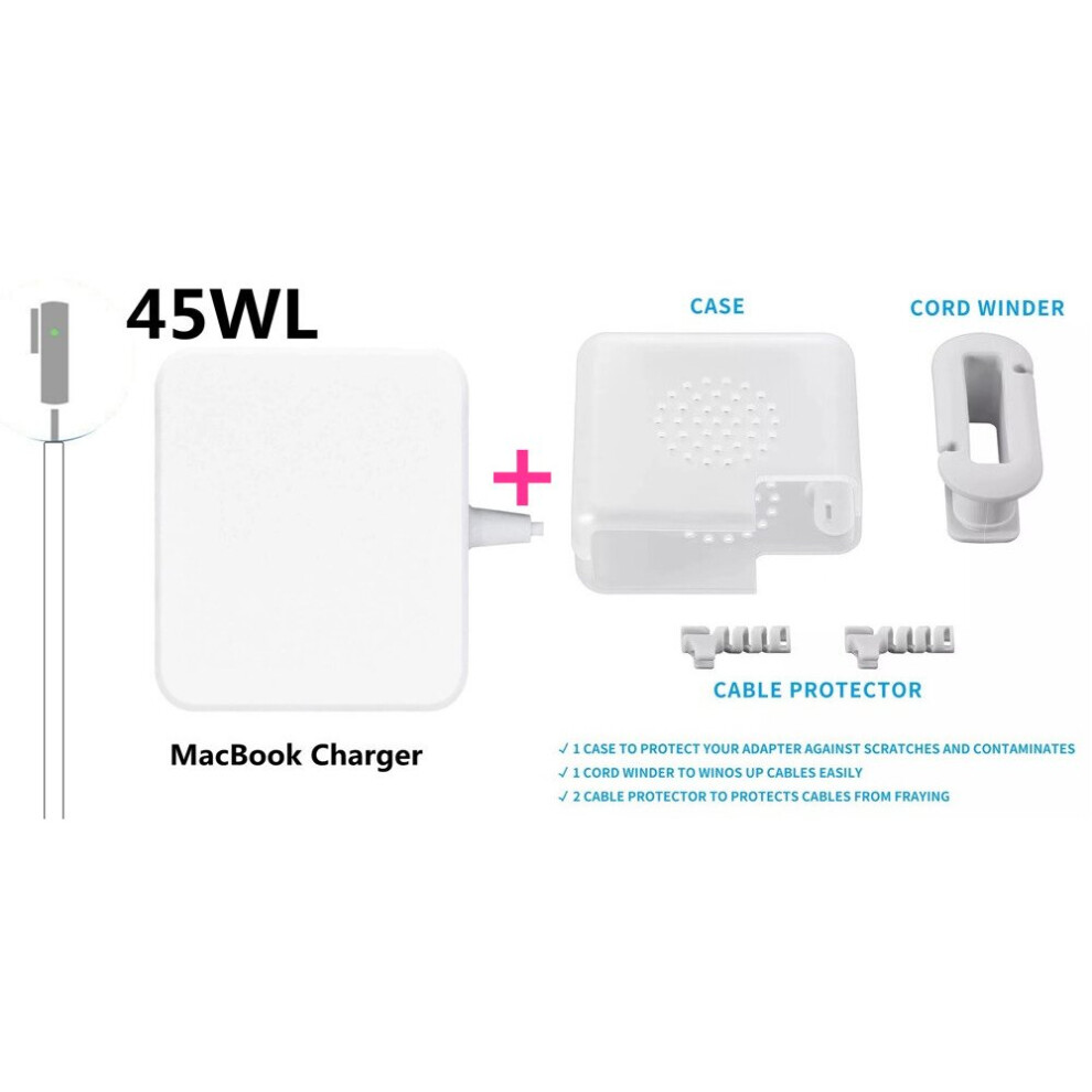 (A-45Wl With Case) 100% New Magnetic 45W Magsaf* Power Supply Adapter Notebook Smart Laptop Charger For Macbook Air 11'' 13'' A1374 A1369 A1370 4855672931901
