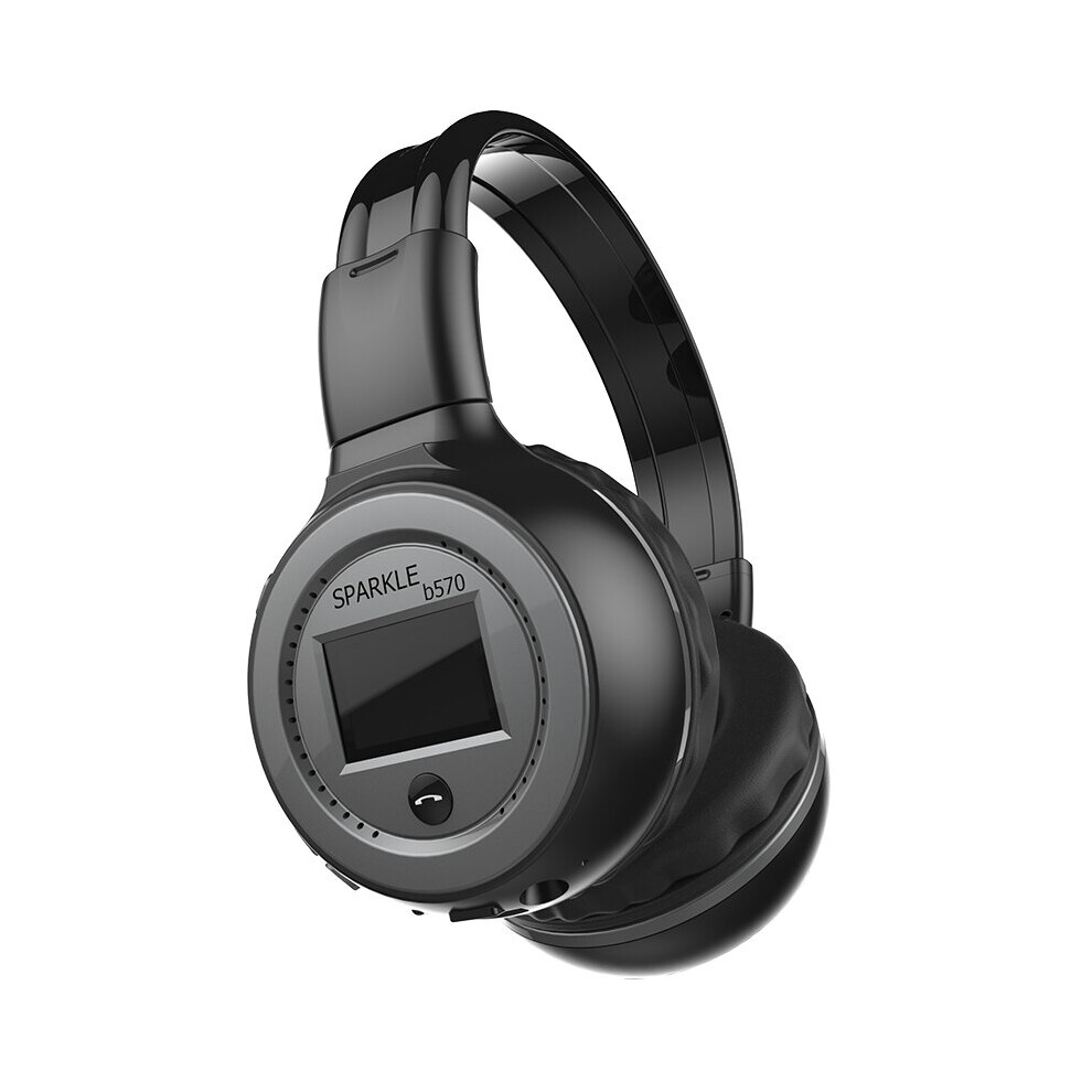 (A- Grey) Zealot B570 Bluetooth Headphones Foldable Hifi Stereo Wireless Earphone With Lcd Display Screen Headset Fm Radio Micro-Sd Slot Black/Grey 4851204955070