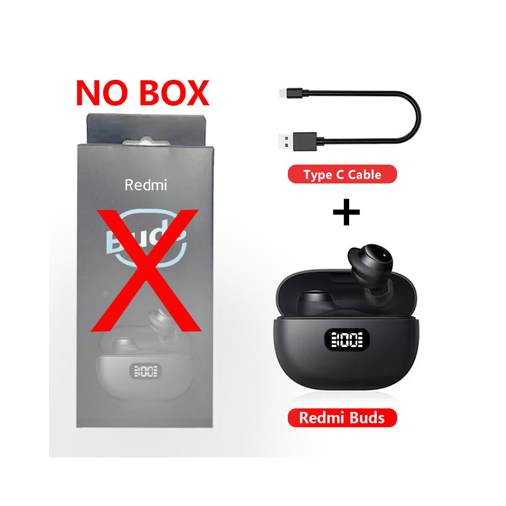 (A-With Type C No Box) New Xiaomi Redmi Buds Tws Wireless Earphones Bluetooth 5.2 Dual Stereo Waterproof Sports Hd Call Led Display Earbuds 4851204949741