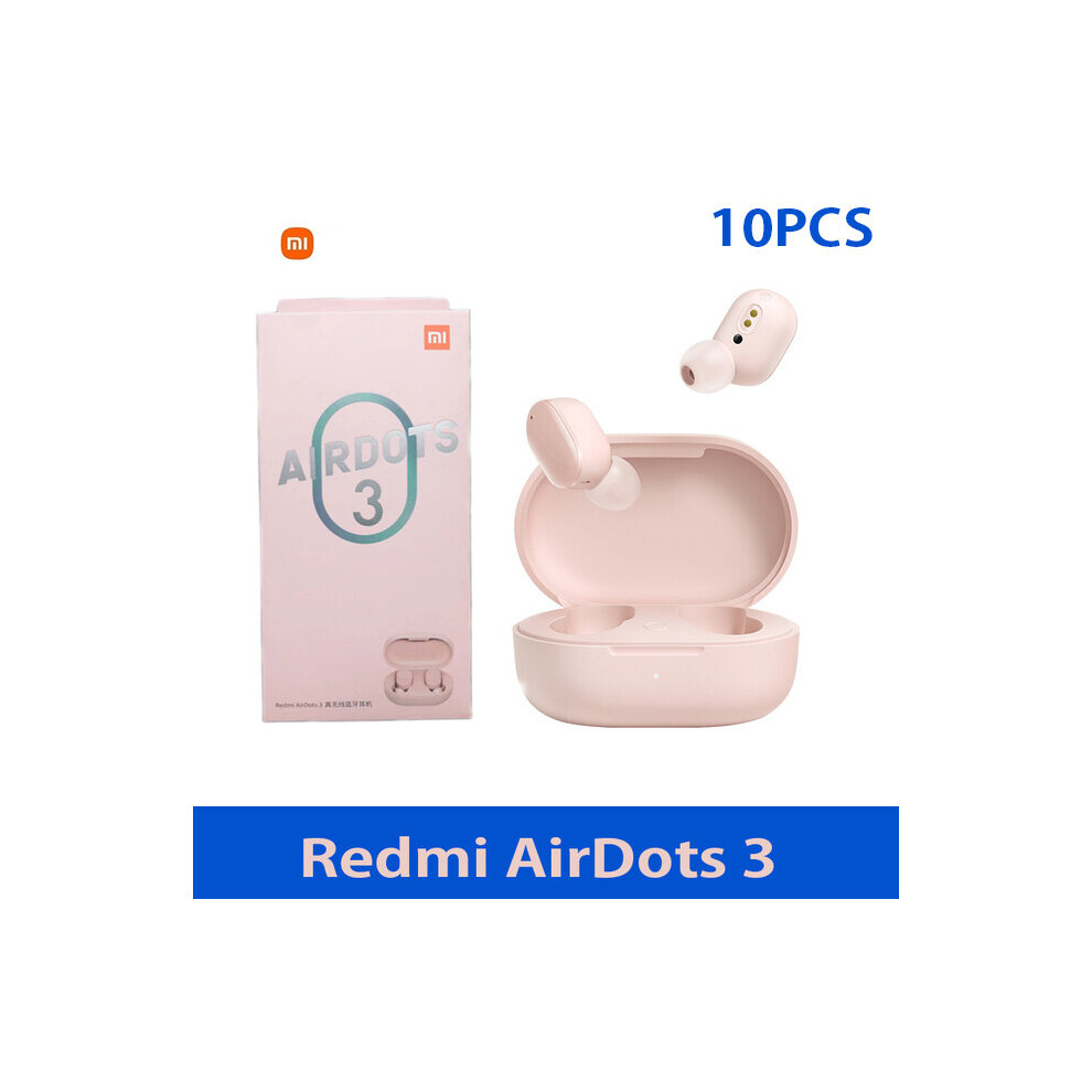 (A-10Pcs ) Wholesale Xiaomi Redmi Airdots 3 Tws Wireless Earphone Bluetooth 5.2 Headphones In-Ear Stereo Bass Headset Ture Wireless Earbuds Pink 4851204957005