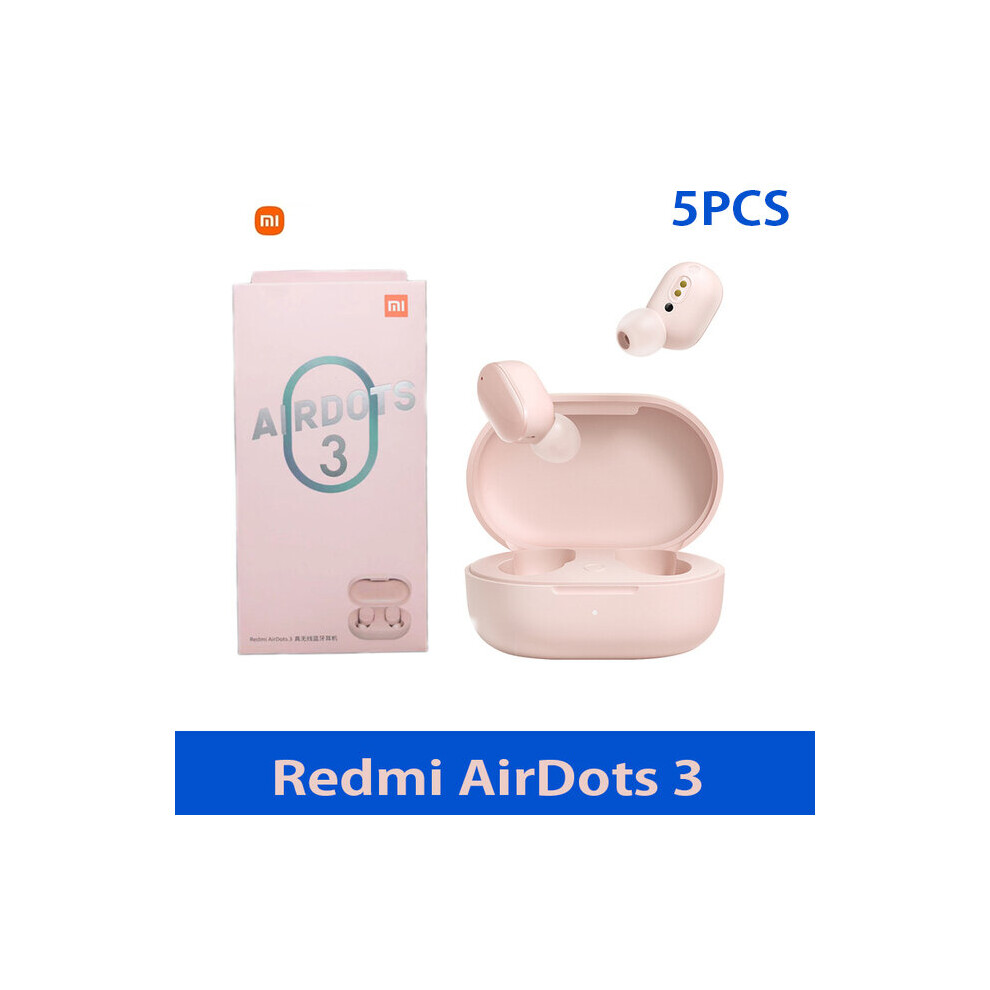 (A-5Pcs ) Wholesale Xiaomi Redmi Airdots 3 Tws Wireless Earphone Bluetooth 5.2 Headphones In-Ear Stereo Bass Headset Ture Wireless Earbuds Pink 4851204957098