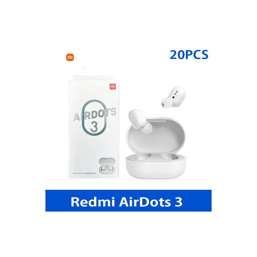 (A-20Pcs ) Wholesale Xiaomi Redmi Airdots 3 Tws Wireless Earphone Bluetooth 5.2 Headphones In-Ear Stereo Bass Headset Ture Wireless Earbuds White 4851204957074