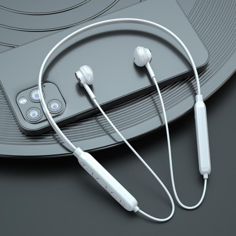 (A-) Wireless Bluetooth Earphones Hifi Waterproof Headphones Phone Neckband Sport Earbuds Magnetic Suction With Mic For Iphone Xiaomi White 4851204908090